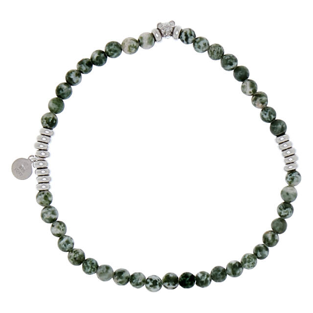 Bear elastic brace armband green Silver 19 cm