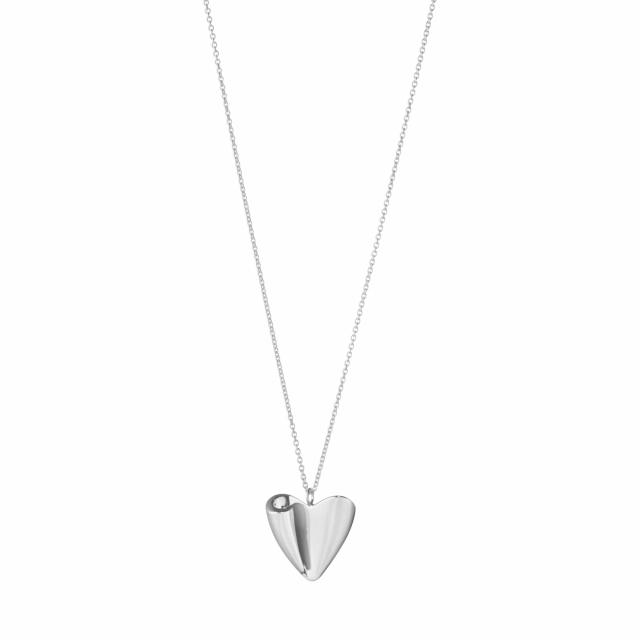 FOLDED HEART PENDANT Silver