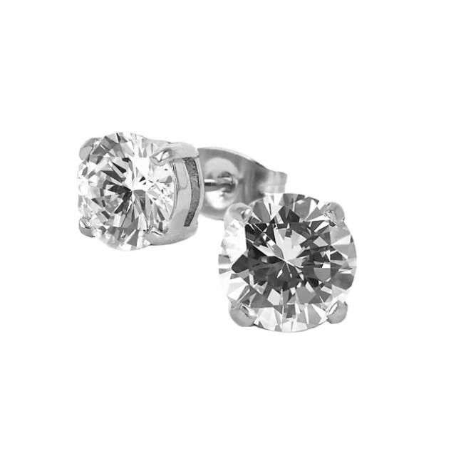 IDA 7 mm örhänge Stål/Kristal