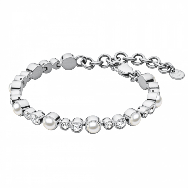 SACHA Armband Silver/white pearl 