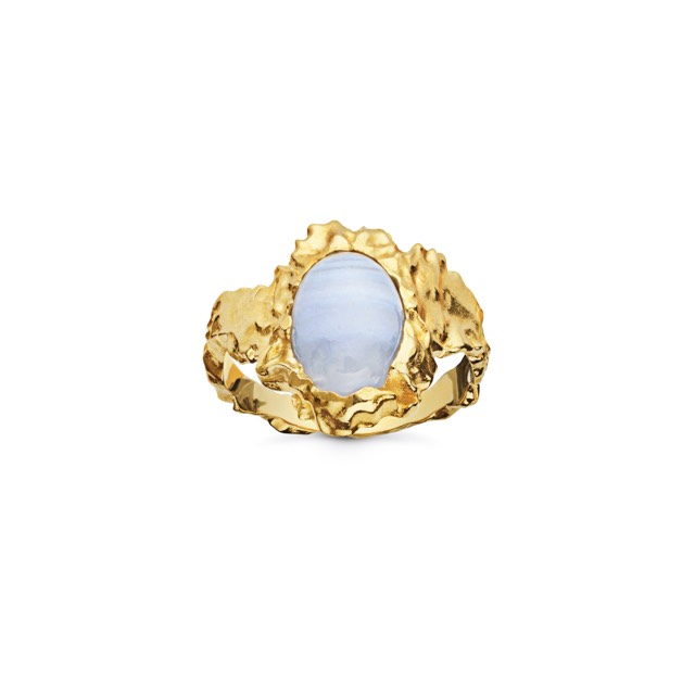 Goddess ring Blonde Agat (guld)