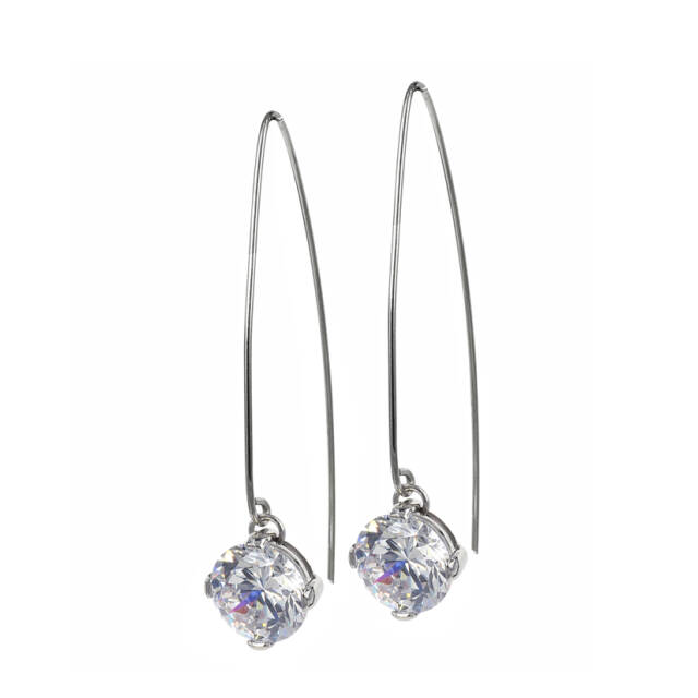 FRIDA Long örhänge Stål/Kristall