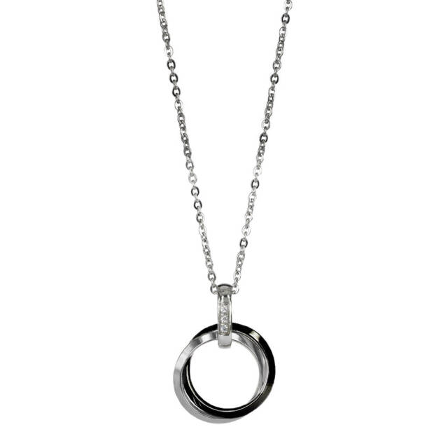CAROLIN Long halsband Svart/Stål