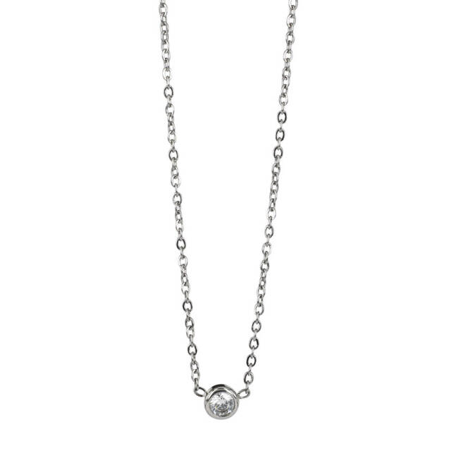 LILLY 4 mm halsband Stål/Kristall