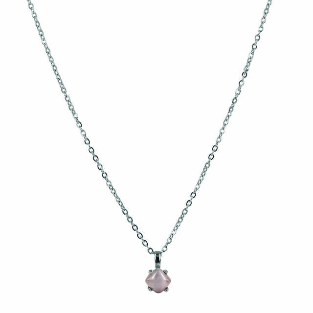 VICTORIA Long halsband Stål/Rosa