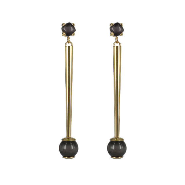 VICTORIA Long örhänge Guld/Grå