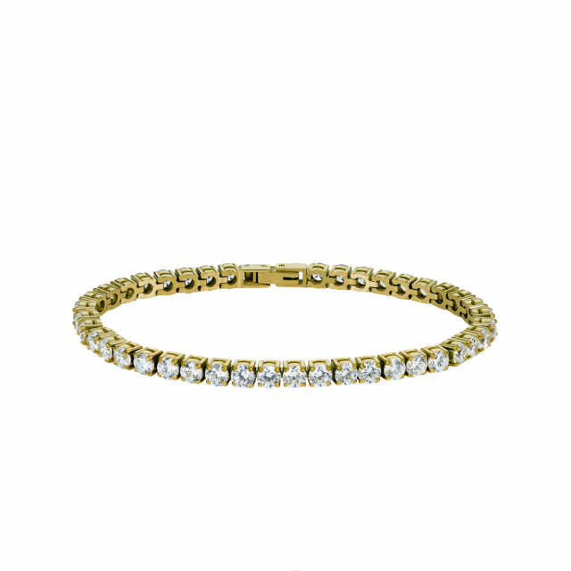 GLIMRA 4mm armband Guld/Kristall