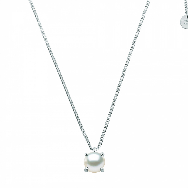 MANNY Silver WHITE PEARL Halsband