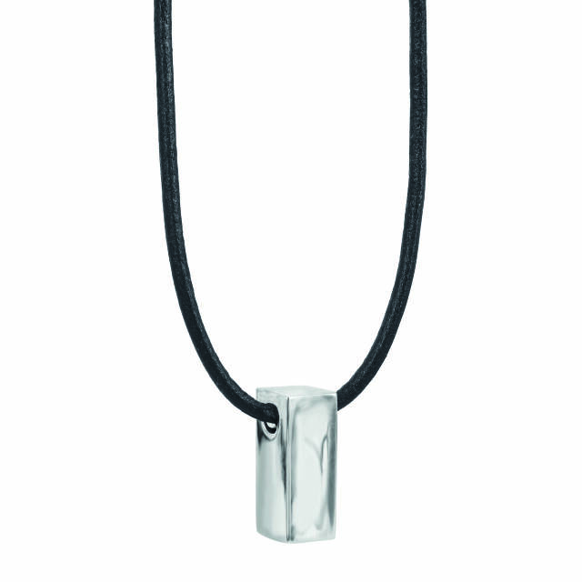 TIM Leather halsband Stål