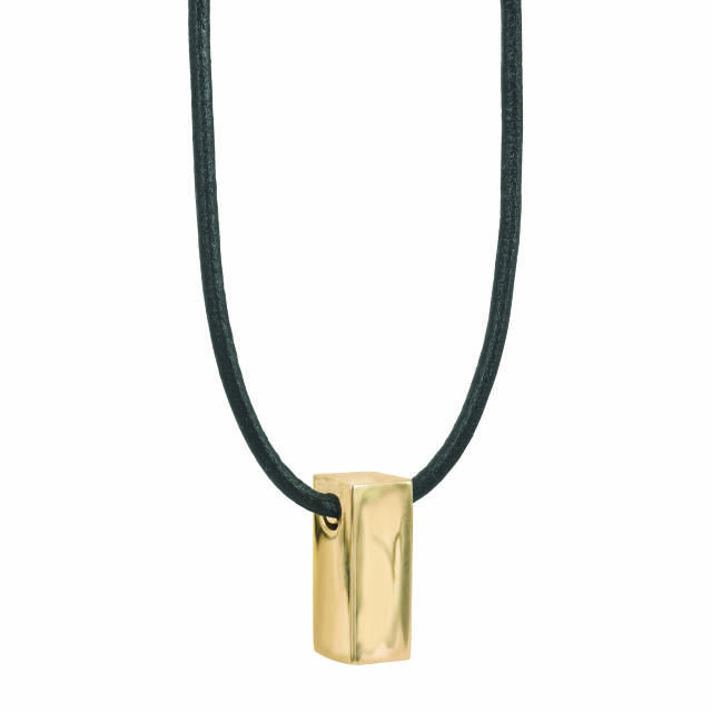 TIM Leather halsband Guld
