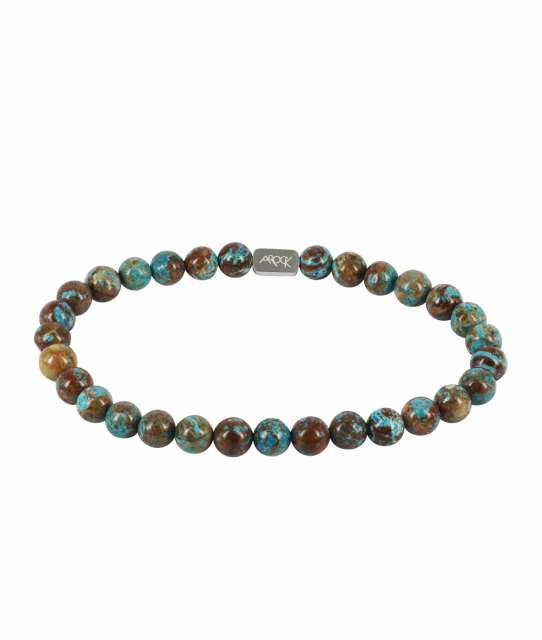 MORRIS Armband 6mm Brun/Turkos