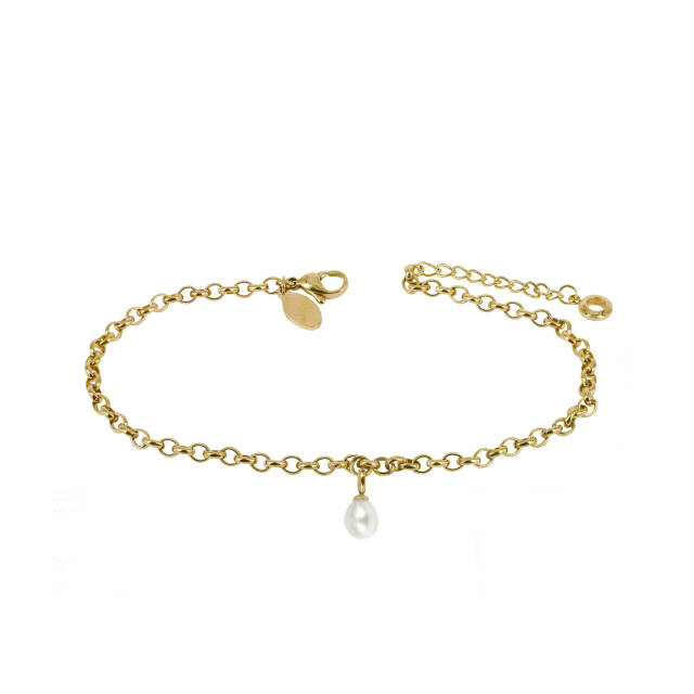 PALMA Single ANKLET fotlänk armband Guld