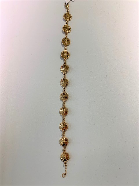Uppland armband 10 blommor guld 18+1 cm