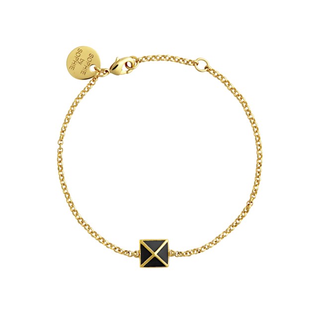 Enamel pyramid one stud Armband