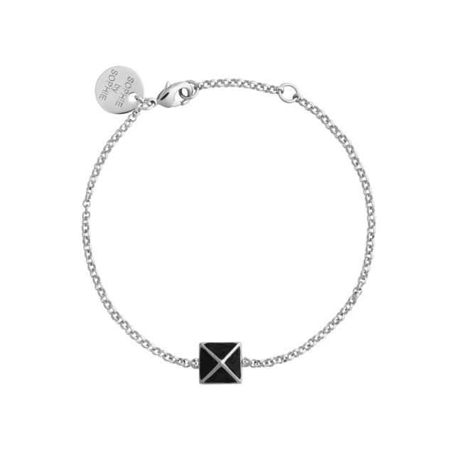 Enamel pyramid one stud Armband