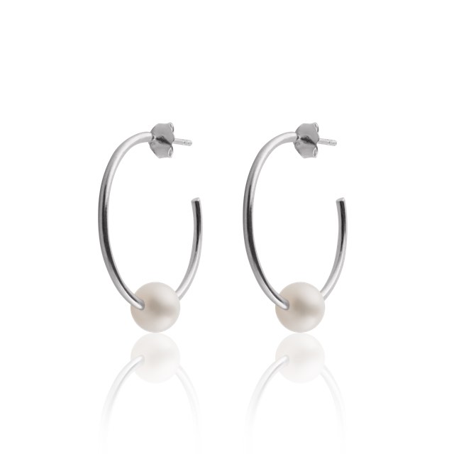 Pearl Hoops örhänge (silver)
