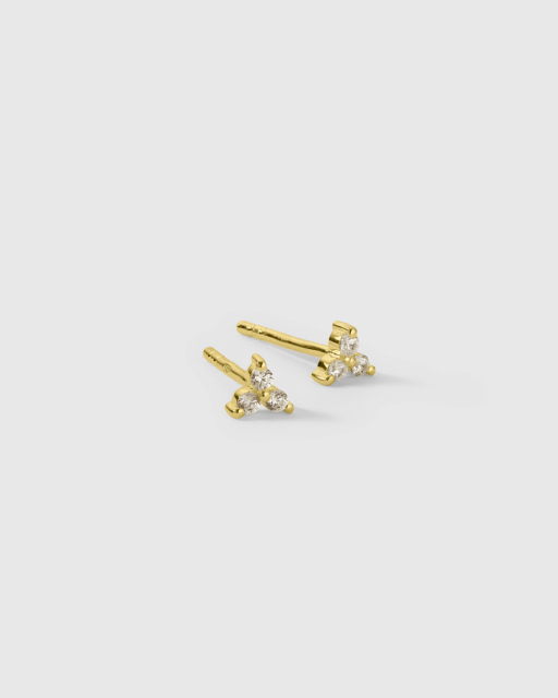 Celestia Triple Stone Studs Örhängen Guld