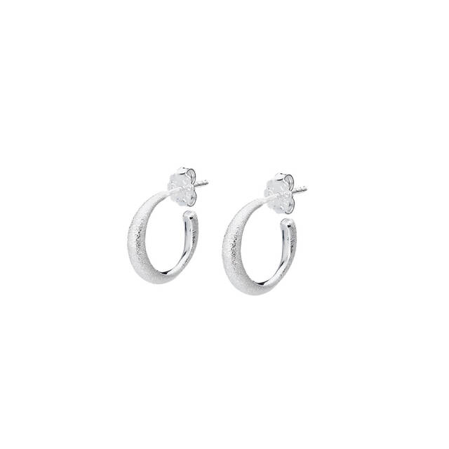 Les Amis small hoops matte silver