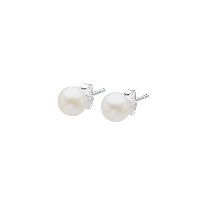 Le Pearl small örhänge silver