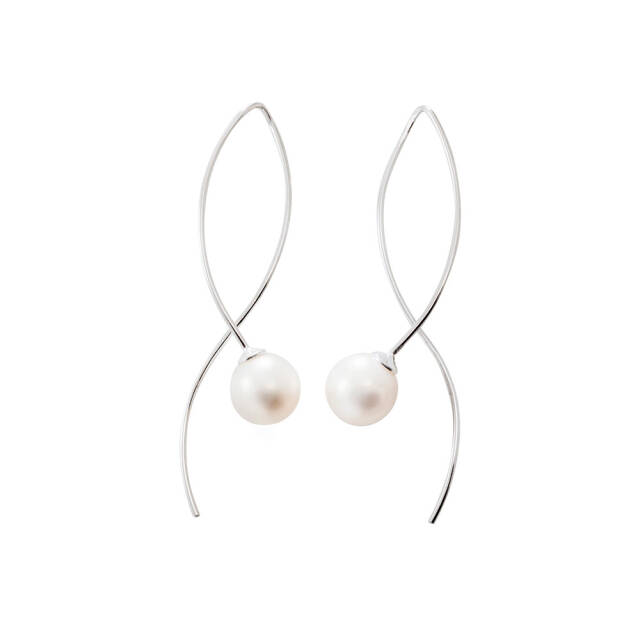 Le pearl örhänge silver