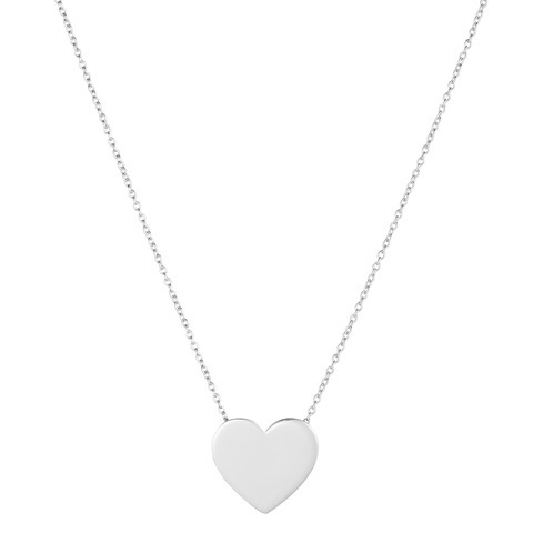 Heart Large Halsband (silver) 42 cm
