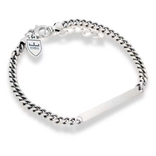 Silverarmband bricka 19,5+3cm