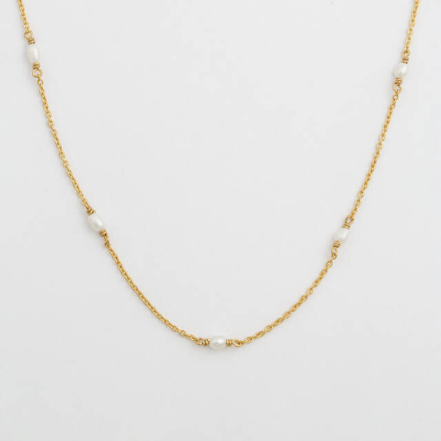 Treasure Multi Pearl Halsband Gold