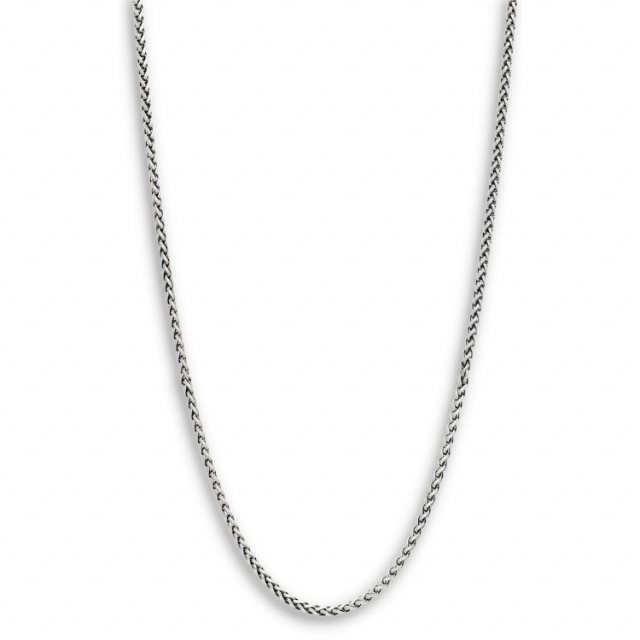 Silverhalsband Oxiderat flätat 50+5cm