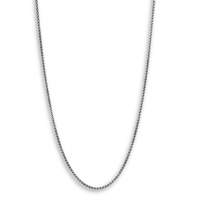 Silverhalsband Oxiderat flätat 50+5cm