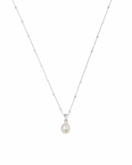 Treasure Single Pearl Halsband Silver