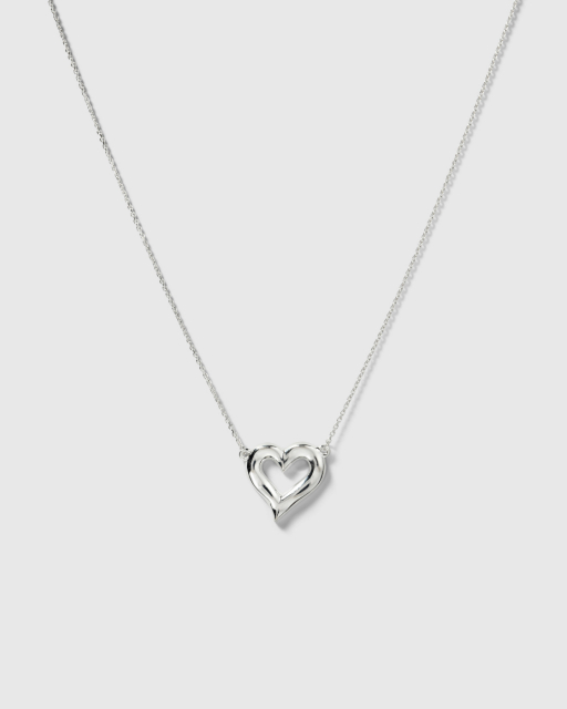 Puff Heart Halsband Silver