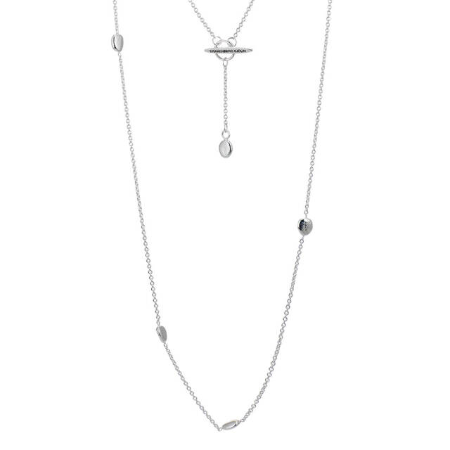 Pebbles long halsband silver