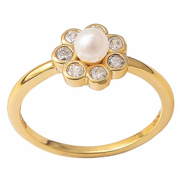 Aya flower ring Guld