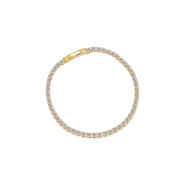 Ellera Grande - 18k guldpläterad, med vita zirkoner Armband
