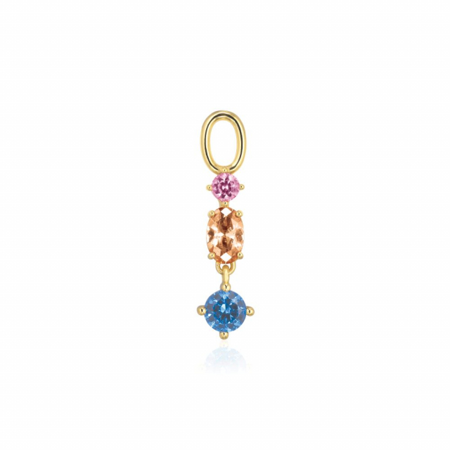 Charm Pendolo Tre - 18k guldpläterad, med multifärgade zirkoner Hoop