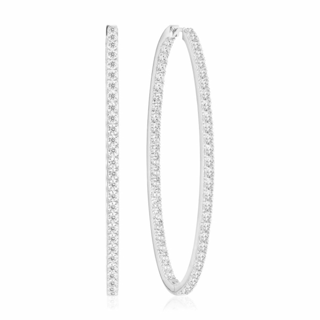 Ellisse Grande - med vita zirkoner Örhänge