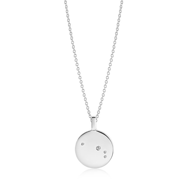 ZODIACO ARIES halsband vita Zirkoner (silver)