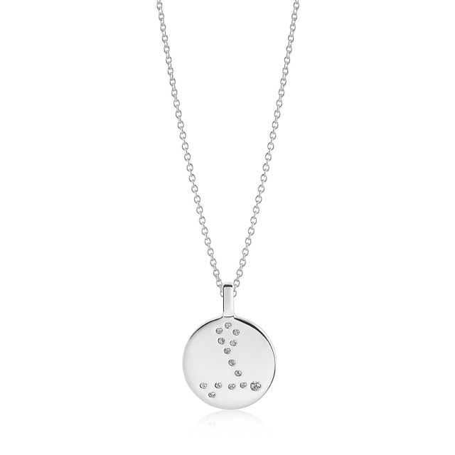 ZODIACO PISCES halsband vita Zirkoner (silver)