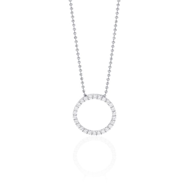 BIELLA halsband vita Zirkoner (silver)