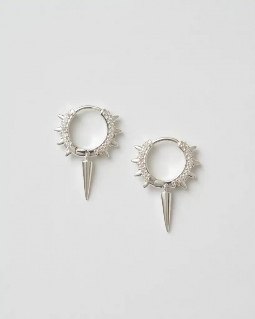 Maria Signuature Hoop Silver