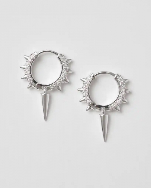 Maria Signuature Hoop Vit Silver