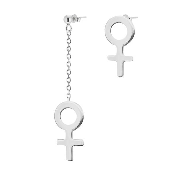 Women Unite mixed örhänge silver