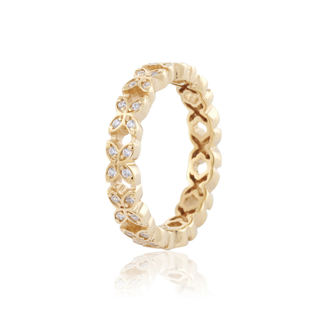 Sparkling ellipse mini Ring Guld