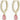 River ring pendant pink Örhänge Guld