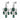 LEONORA Silver EMERALD GREEN / CRYSTAL Örhänge