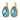 FIORA Guld AQUA/LIGHT BLUE