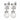 WALI SS CRYSTAL / WHITE PEARL Örhängen Silver