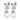 WALI SS CRYSTAL / WHITE PEARL Örhängen Silver