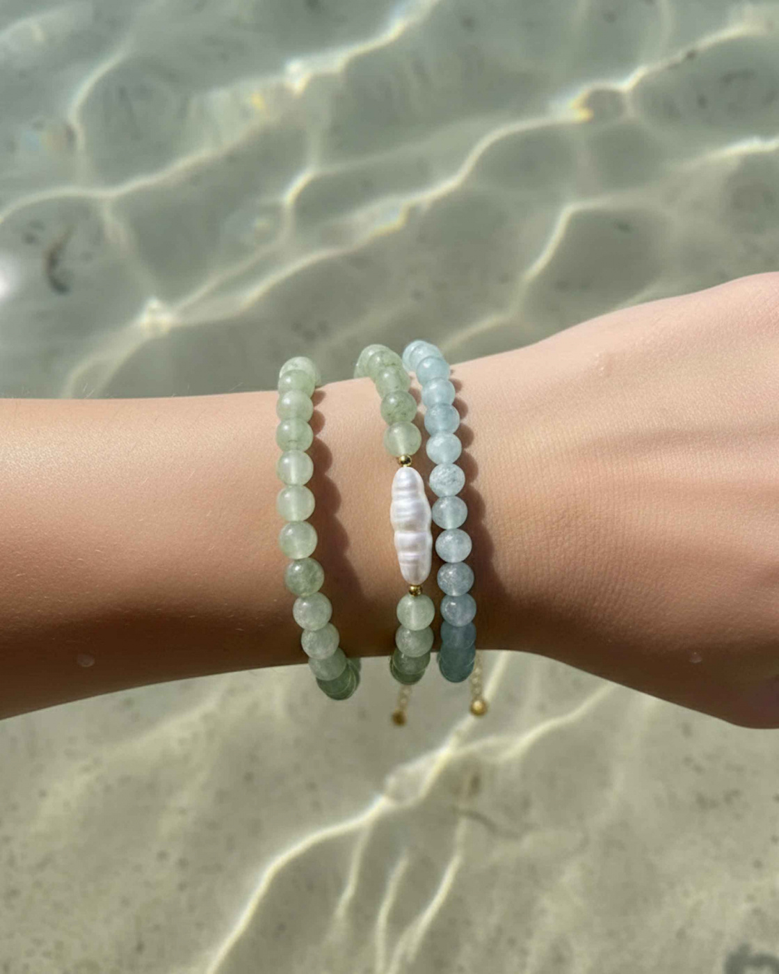 Aura Pearl Aventurine Armband Guld