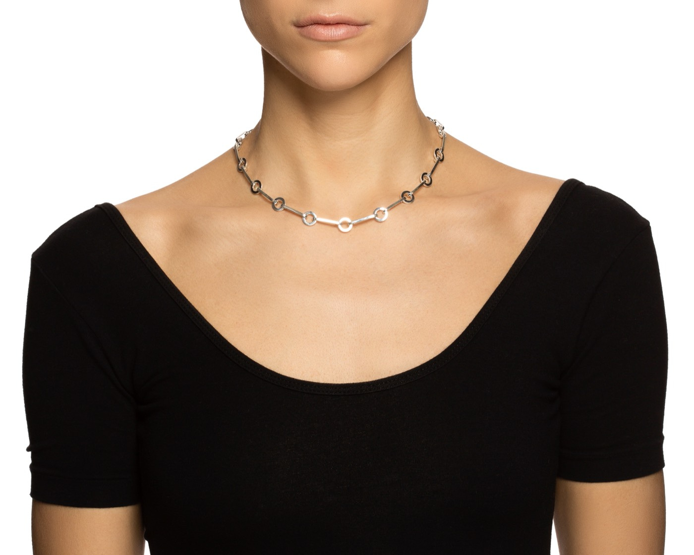 Ring Chain Halsband Silver